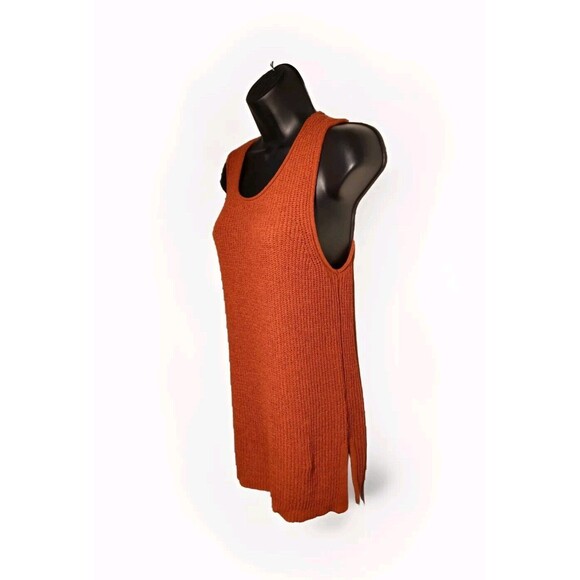 Marled Reunited Clothing Women's Knit Tank Top Size L Ribbed Red Orange - Picture 3 of 11